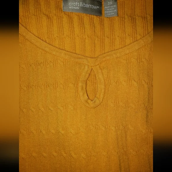 💖👄Croft and Barrow Long Sleeve Yellow Sweater Knit Top (Size3X) - Picture 14 of 15